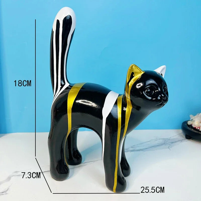 DecorBites™ Graffiti Cat Sculpture Desk Storage Statue Abstract Art Ornament Display