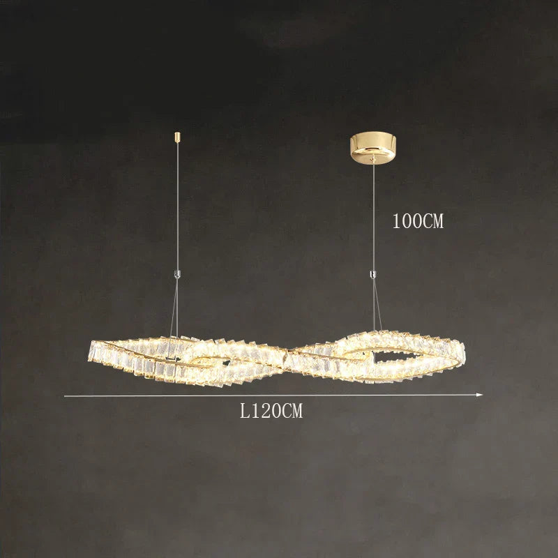 DecorBites™ Crystal Chandelier: Modern Hanging Pendant Light Fixture for Dining and Living Room