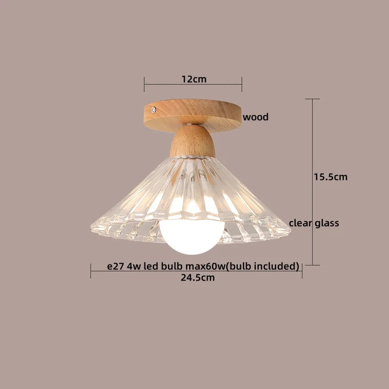 DecorBites™ Clear Glass LED Ceiling Light Fixture for Modern Home Aisle Balcony Restaurant Hallway Lighting