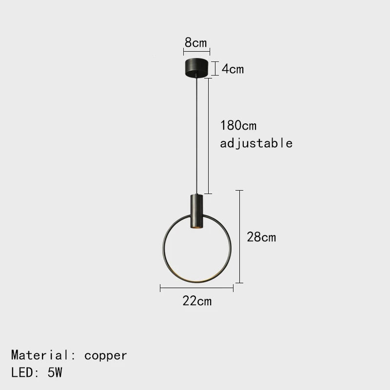 DecorBites™ Brass Ring Chandeliers: Dimmable Lighting Fixtures for Bedroom, Restaurant, Kitchen