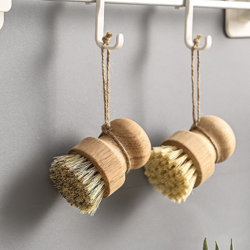 Kabbi - Natural Dish Cleaning Brush Wooden Handle