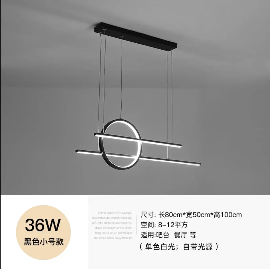 DecorBites™ Gold Black Dimmable LED Chandelier for Dining Room Kitchen Bar Lighting