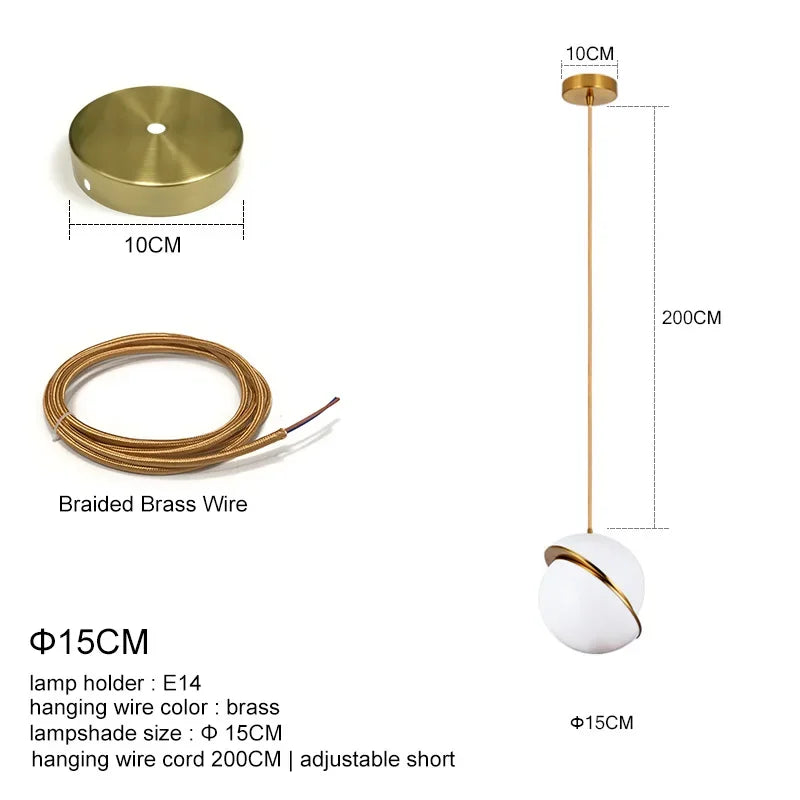 DecorBites™ Golden Ball Pendant Light | Nordic Style Dining Room Chandelier