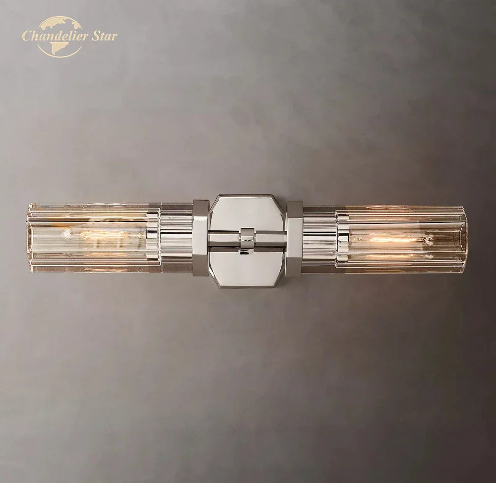 DecorBites™ Crystal Hexagonal Sconce: Modern Wall Lamp for Bathroom, Living Room, Bedroom