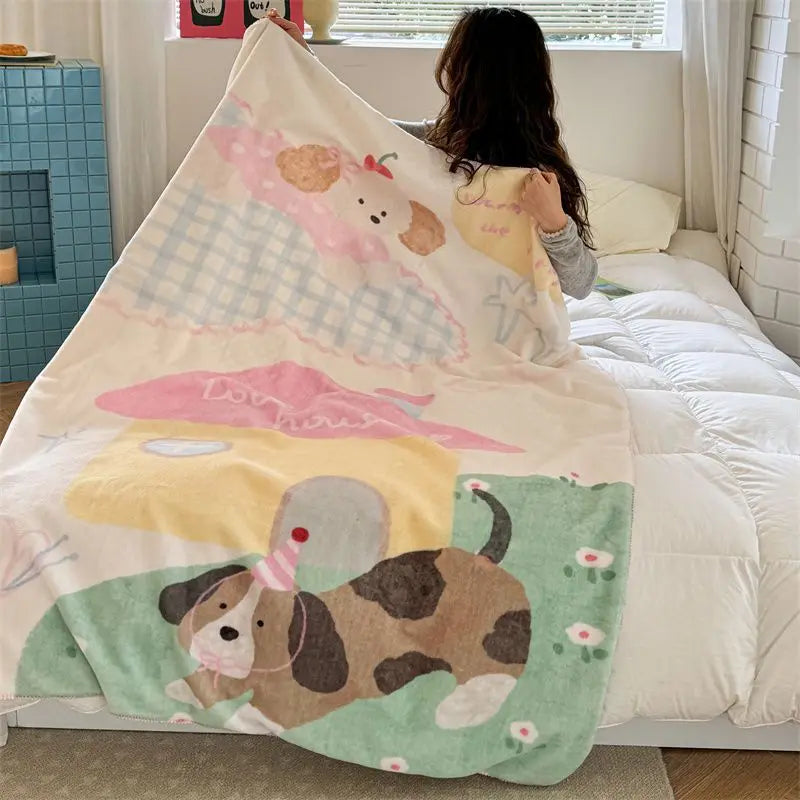 DecorBites™ Kids Cartoon Milk Velvet Nap Blanket: Soft & Warm Quilt for All Seasons