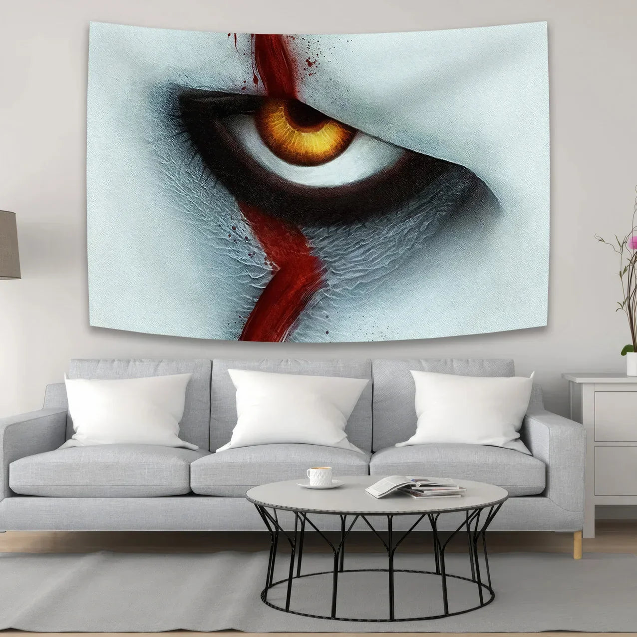 DecorBites™ Halloween Psychedelic Tapestry Curtains for Horror Movie Home Decoration