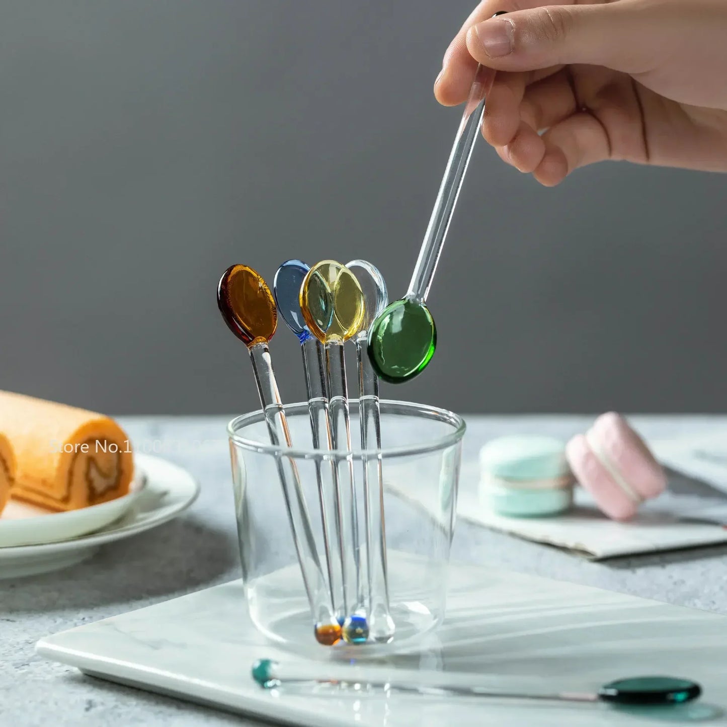 DecorBites™ Heat-resistant Glass Spoon Set for Coffee, Dessert & Seasoning Jar, Tea Spoon