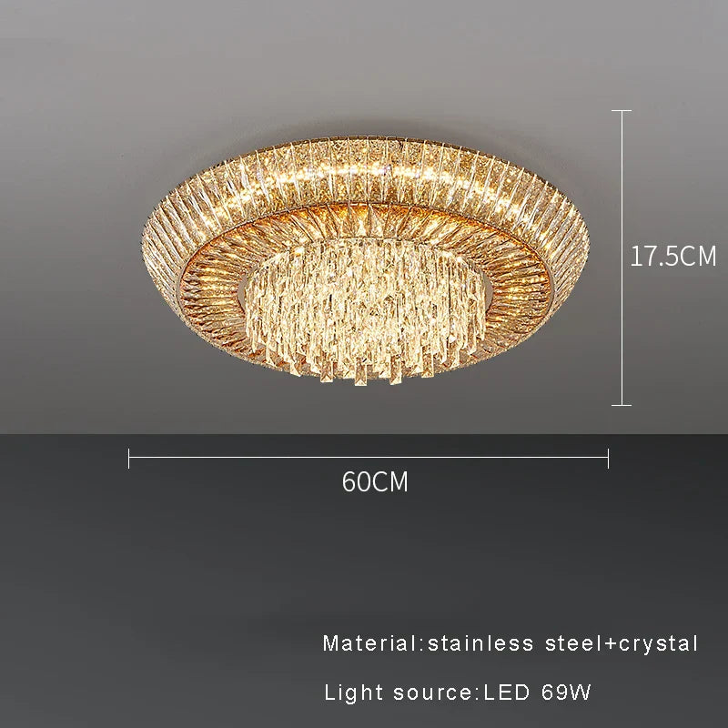 DecorBites™ Amber Crystal LED Ceiling Light for Luxurious Home Decor