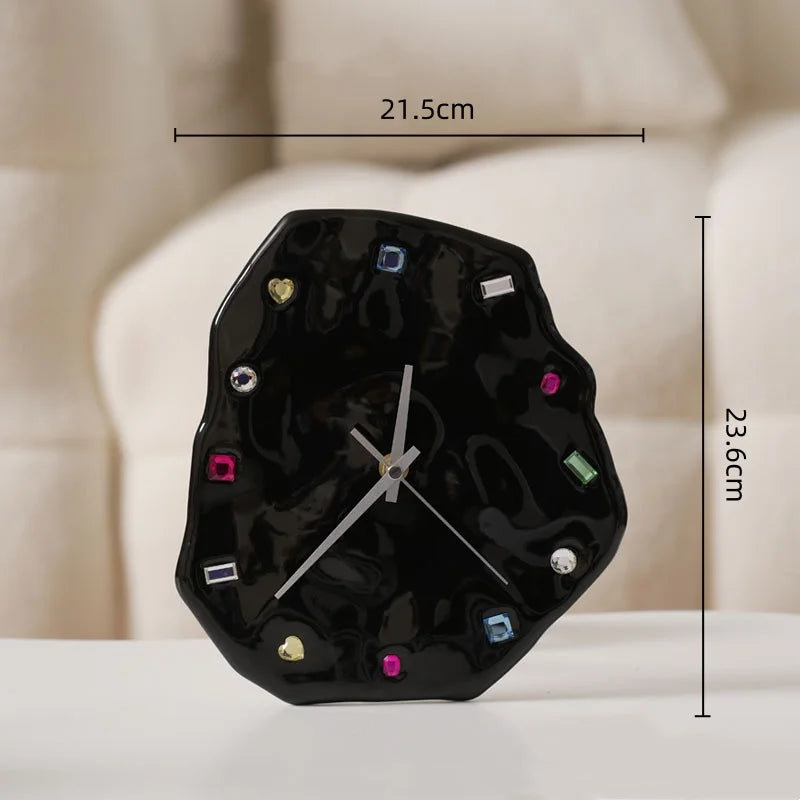 DecorBites™ Crystal Geometric Wall Clock for Living Room Decor