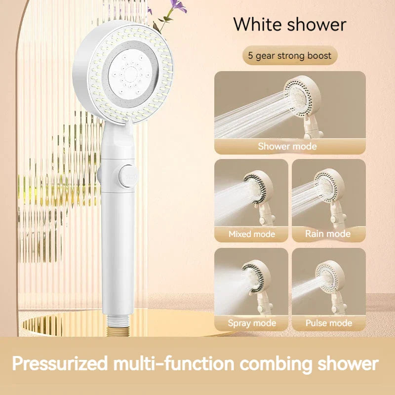 DecorBites™ Black Gas Rain Mist Shower Head for High Water Pressure and Polished Look