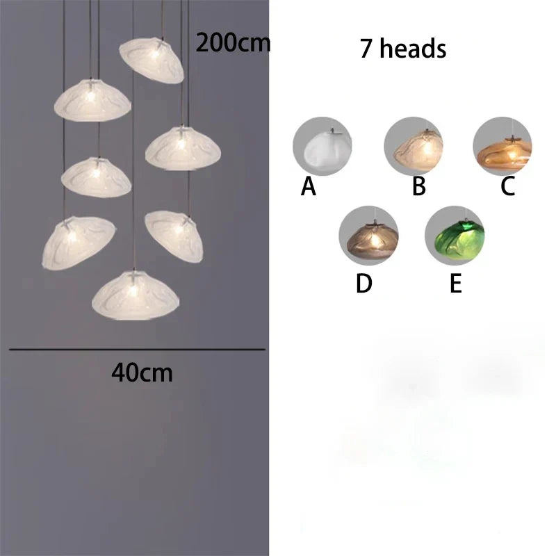 DecorBites™ Crystal Chandelier: Modern Home Stair Pendant Lamp for Living Room Interior Lighting