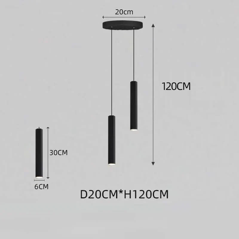 Lámpara de araña para escalera DecorBites™ con cristal LED negro: Diseño nórdico moderno, lámpara colgante creativa para isla