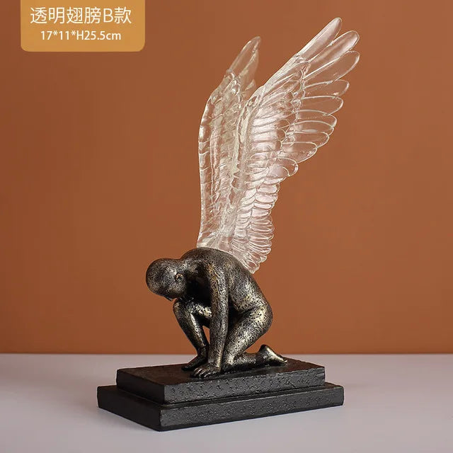 ديكور بايتس™ تمثال تجريدي من الراتنج لشخصية ذهبية، ديكور منزلي حديث على الطراز الاسكندنافي