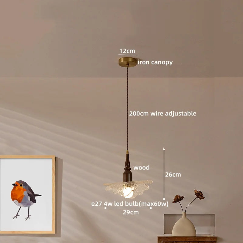 DecorBites™ Japanese Style Copper Glass Chandelier Pendant Lights for Living Room Bedroom Bar