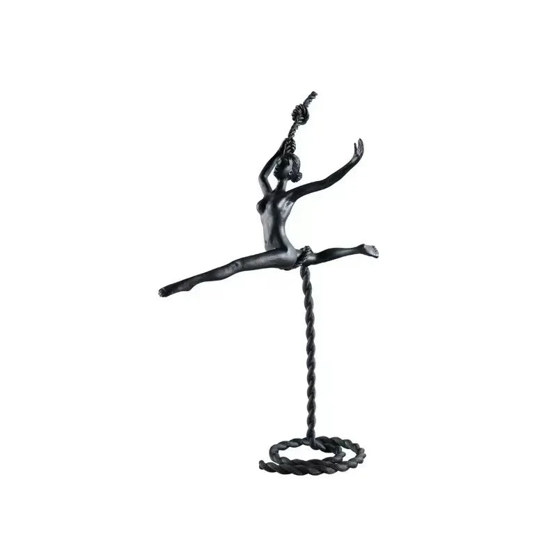 "Escultura de bailarina DecorBites™ - Figura abstracta de metal hecha a mano para decoración de habitaciones"