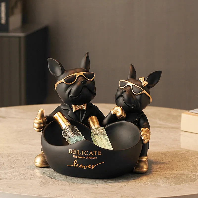 تمثال خادم البلدغ الفرنسي من DecorBites™، منحوتة حيوانية من الراتنج، هدية ديكور للمنزل والمكتب