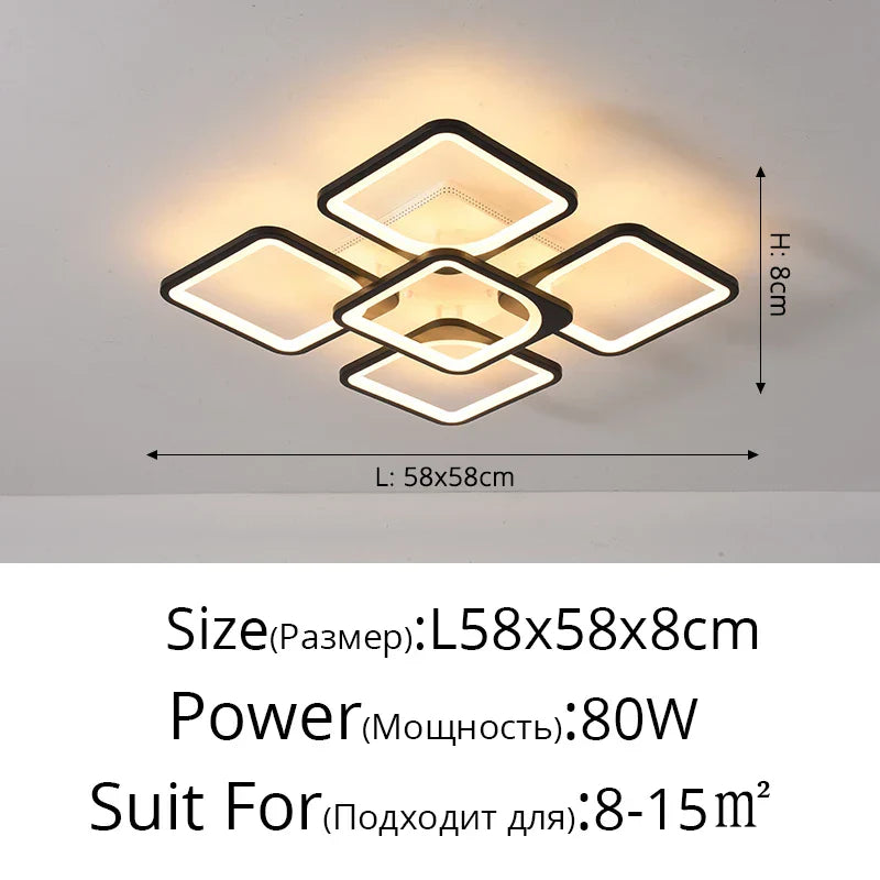 DecorBites™ Dimmable LED Chandelier for Bedroom Living Room Study, Modern Acrylic Lighting Fixture