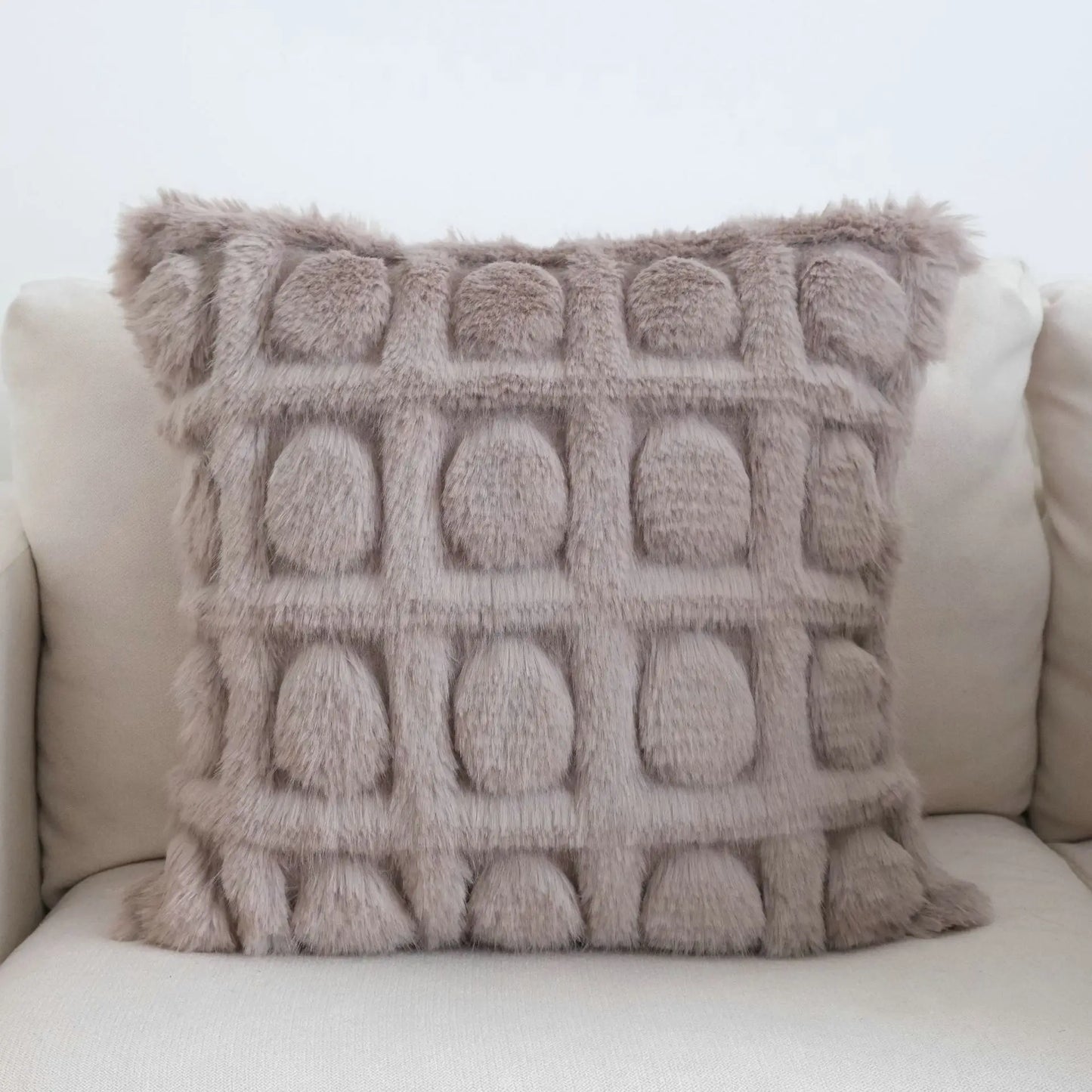 DecorBites™ Boho Leaf & Geometry Tufted Cushion Cover with Tassels: Modern, Soft Woven Decor