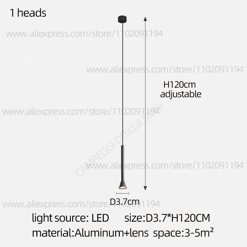 DecorBites™ Horn-Shaped Nordic Pendant Lamp for Modern Living Room and Staircase