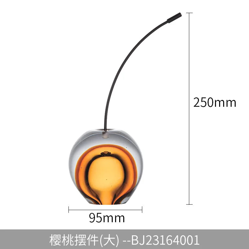 DecorBites™ Crystal Cherry Sculpture - Clear Cherry Decorative Figurine