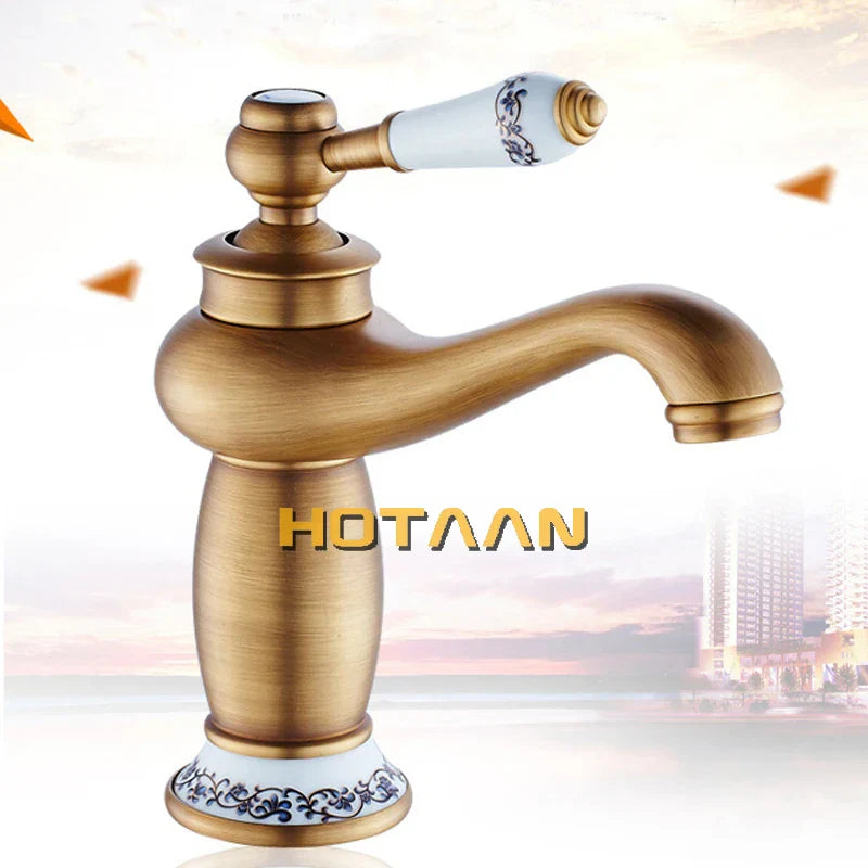 DecorBites™ Antique Bronze Single Handle Basin Faucet