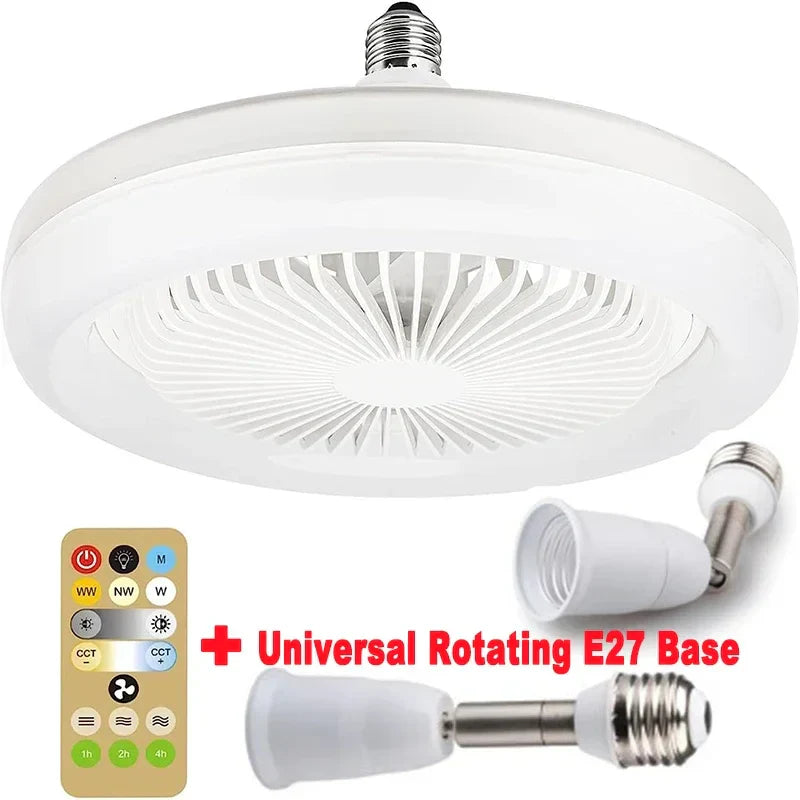 Ventilador de techo DecorBites™ con luz y control remoto para dormitorio, funcionamiento silencioso.