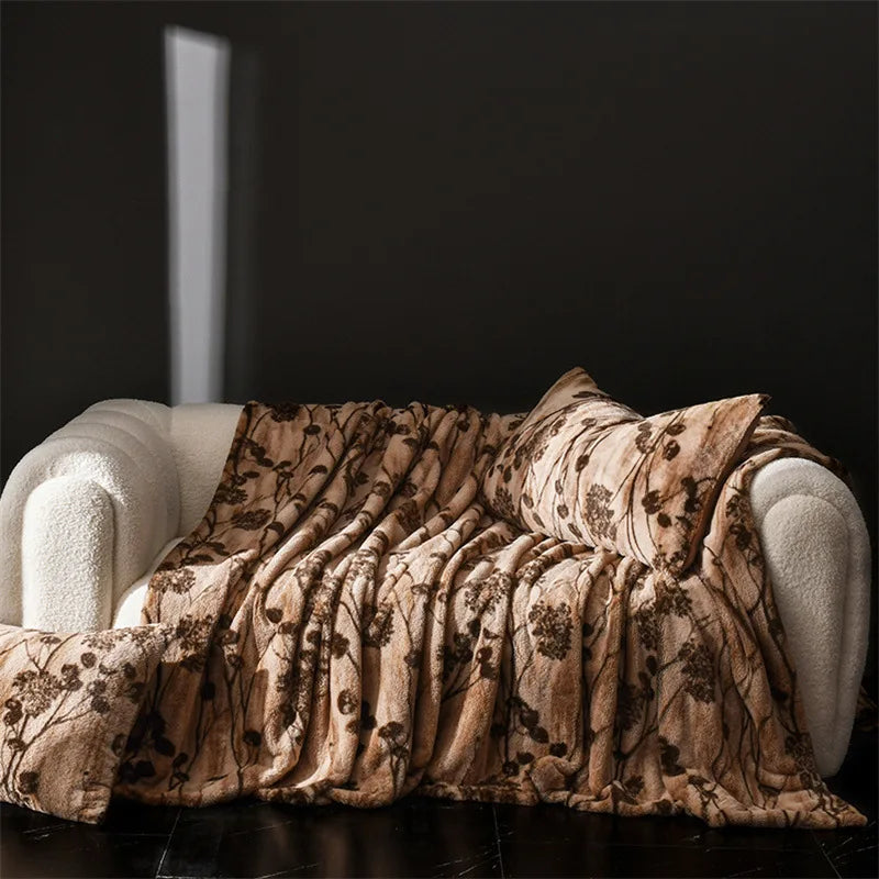 بطانية DecorBites™ المريحة على شكل أرنب صناعي مخملي من مخمل الحليب لتزيين الأريكة الفردية والقيلولة