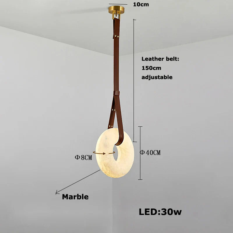 DecorBites™ Classic Ring Marble Chandelier Light Brown Pendant for Living Room Bedroom