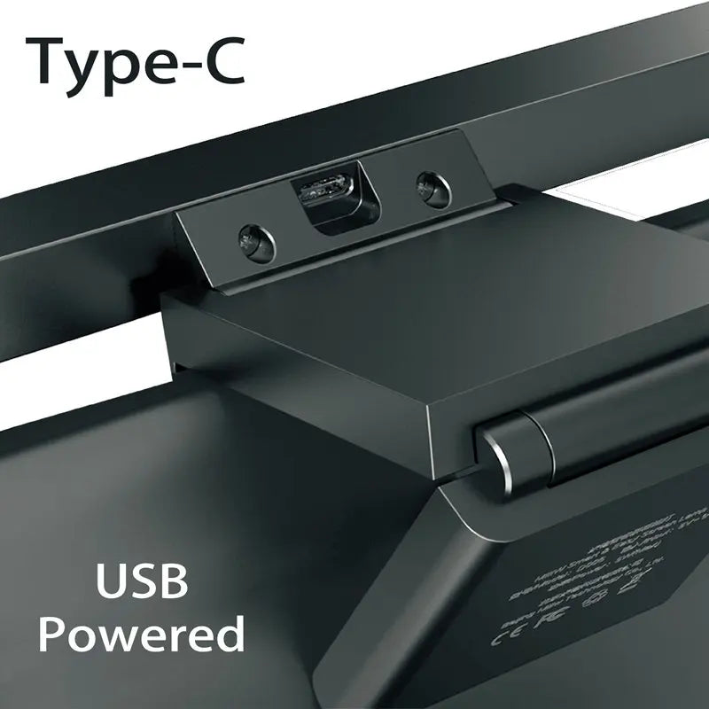 Barra de luz para monitor DecorBites™ 3 en 1: Lámpara de pantalla de aluminio USB con tecnología de cuidado ocular.