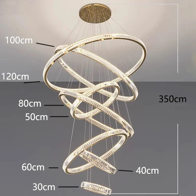 Lámpara de araña de cristal DecorBites™ para escalera, colgante para iluminación interior de sala de estar