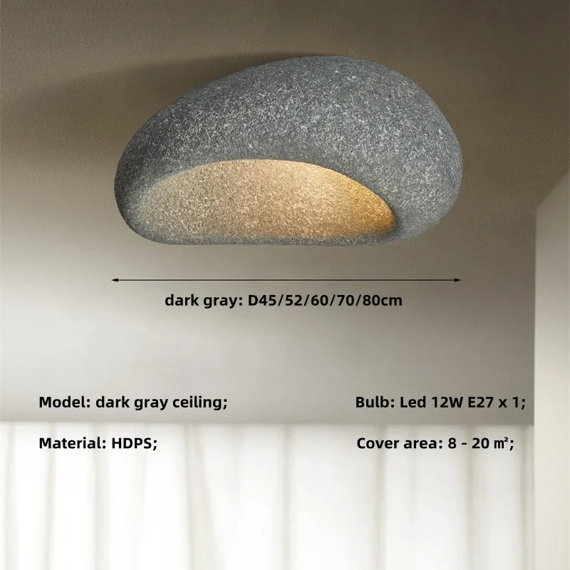 DecorBites™ Khmara E27 Ceiling Light: Nordic Wabi Sabi Art for Home Living Room Décor