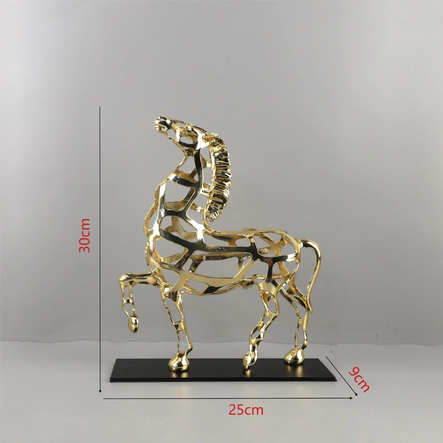 DecorBites™ Golden Horse Metal Sculpture: Elegant Home Decor Figurine