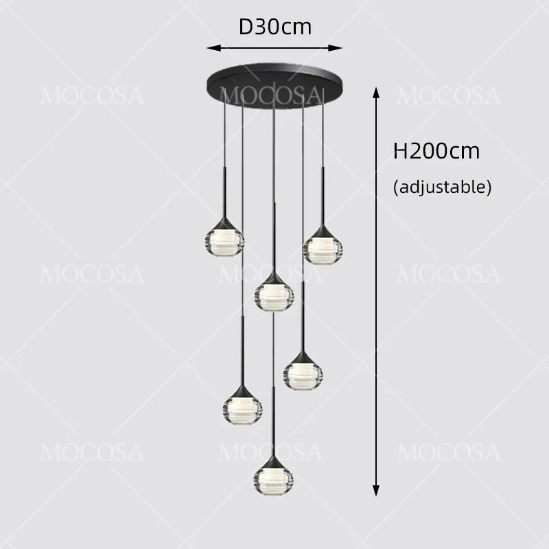 Black Water Drop Acrylic LED Pendant Light