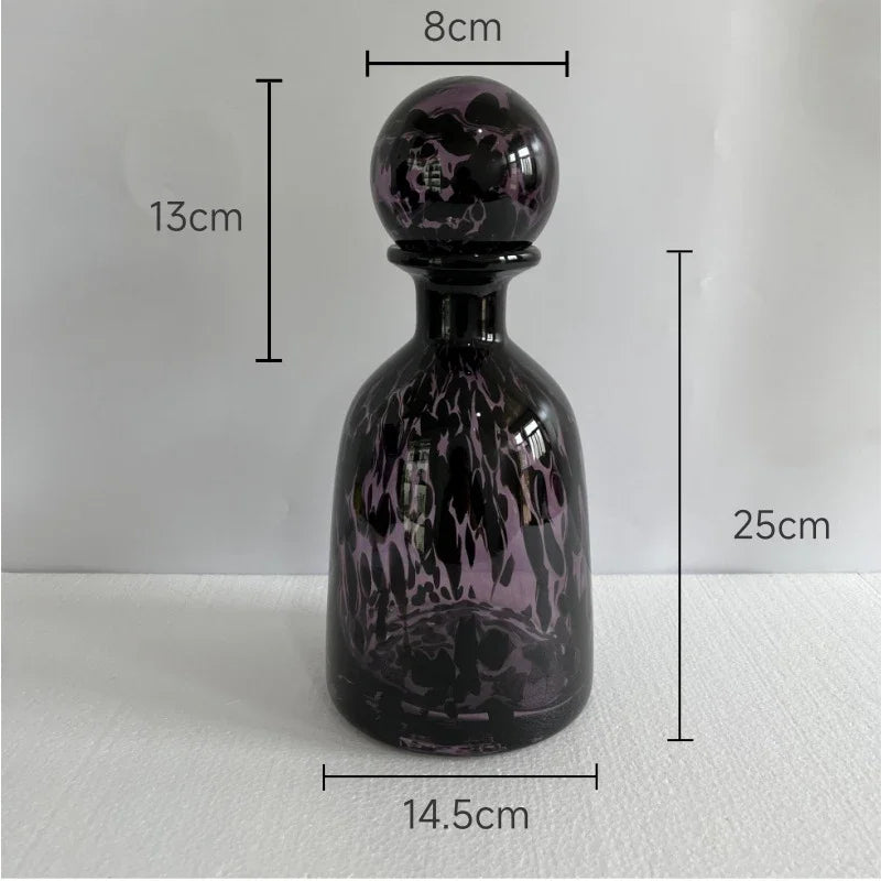 DecorBites™ Leopard Texture Glass Vase: Modern Floral Vase for Chic Room Decor