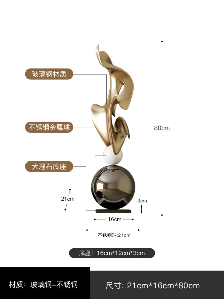 DecorBites™ Geometric Electroplating Art Sculpture for Modern Luxury Home Decor