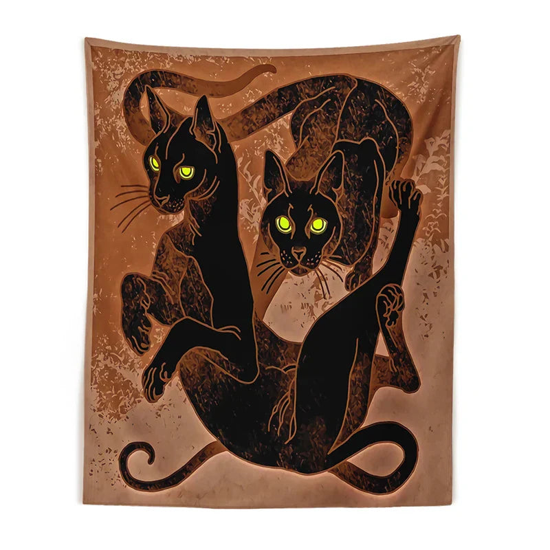 DecorBites™ Cat Witchcraft Tapestry Baphomet Aesthetic Room Decor Hippie Boho Home Mattress