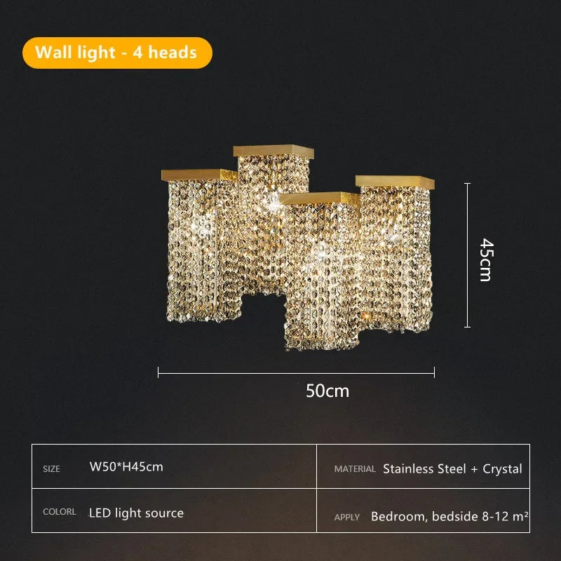 DecorBites™ Crystal Chandelier: Modern 3D Rectangular Island Lighting for Bar, Hotel, Restaurant