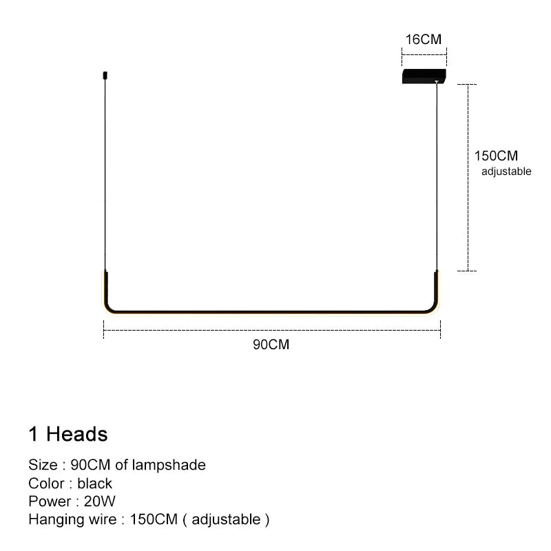Lámpara colgante LED negra DecorBites™ para comedor, cocina o bar