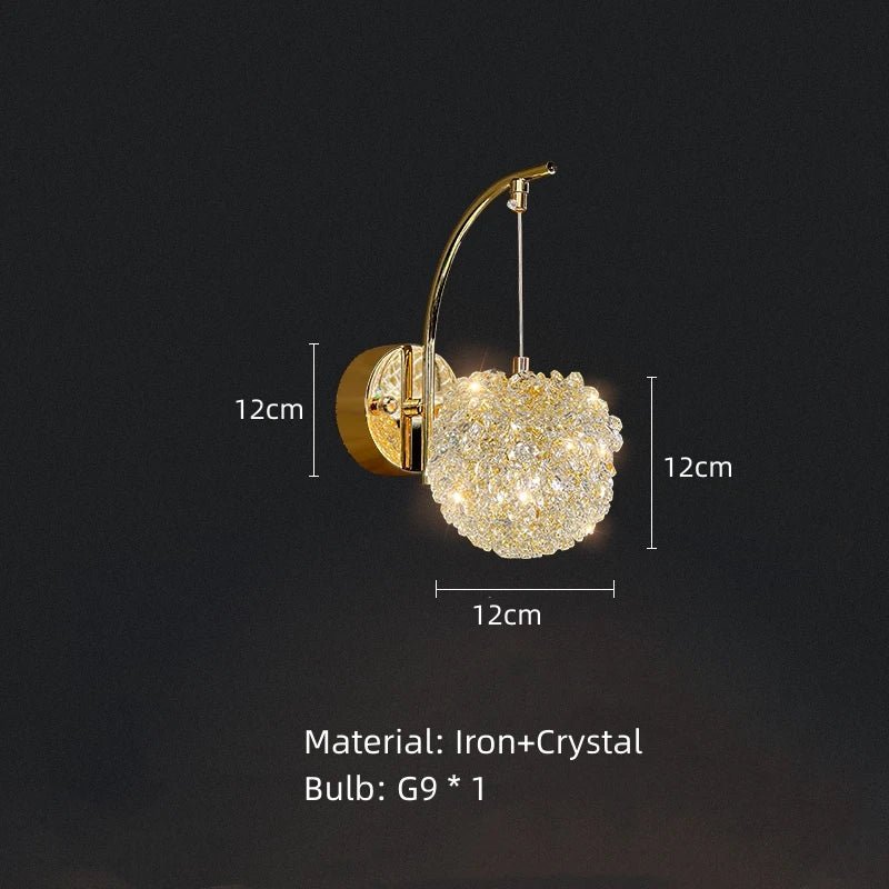 Lámpara de techo DecorBites™ Crystal Gold para dormitorio o comedor (bombilla G9)