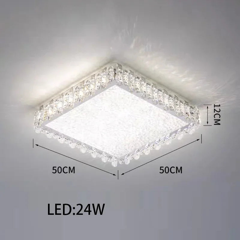 DecorBites™ Crystal LED Ceiling Chandelier: Modern Dimmable Lighting Fixture for Stylish Home Decor
