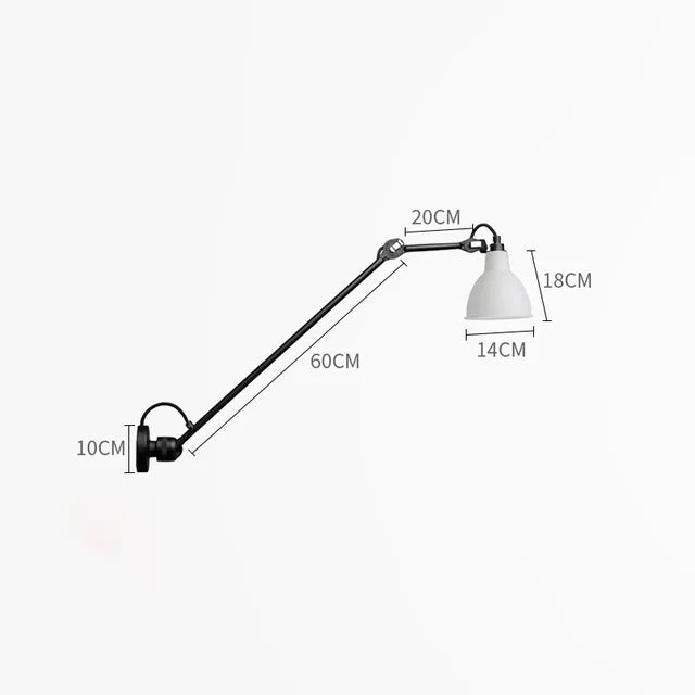 DecorBites™ Industrial Iron Swing Arm Wall Lamp for Bedroom, Living Room, Office Decor