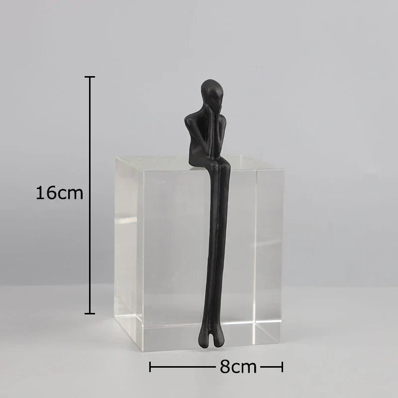 ديكوربايتس™ منحوتة شخصية تجريدية بقاعدة كريستالية لديكور الغرف الحديثة