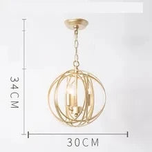 DecorBites™ Gold Globe Chandelier Pendant Light for Living Room & Dining Room