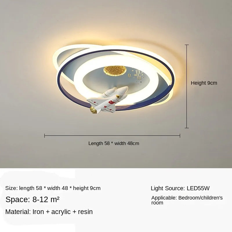 ديكوربايتس™ - إضاءة سقف غرفة نوم رواد الفضاء للأطفال - وحدات إضاءة عصرية لغرف الأولاد والبنات