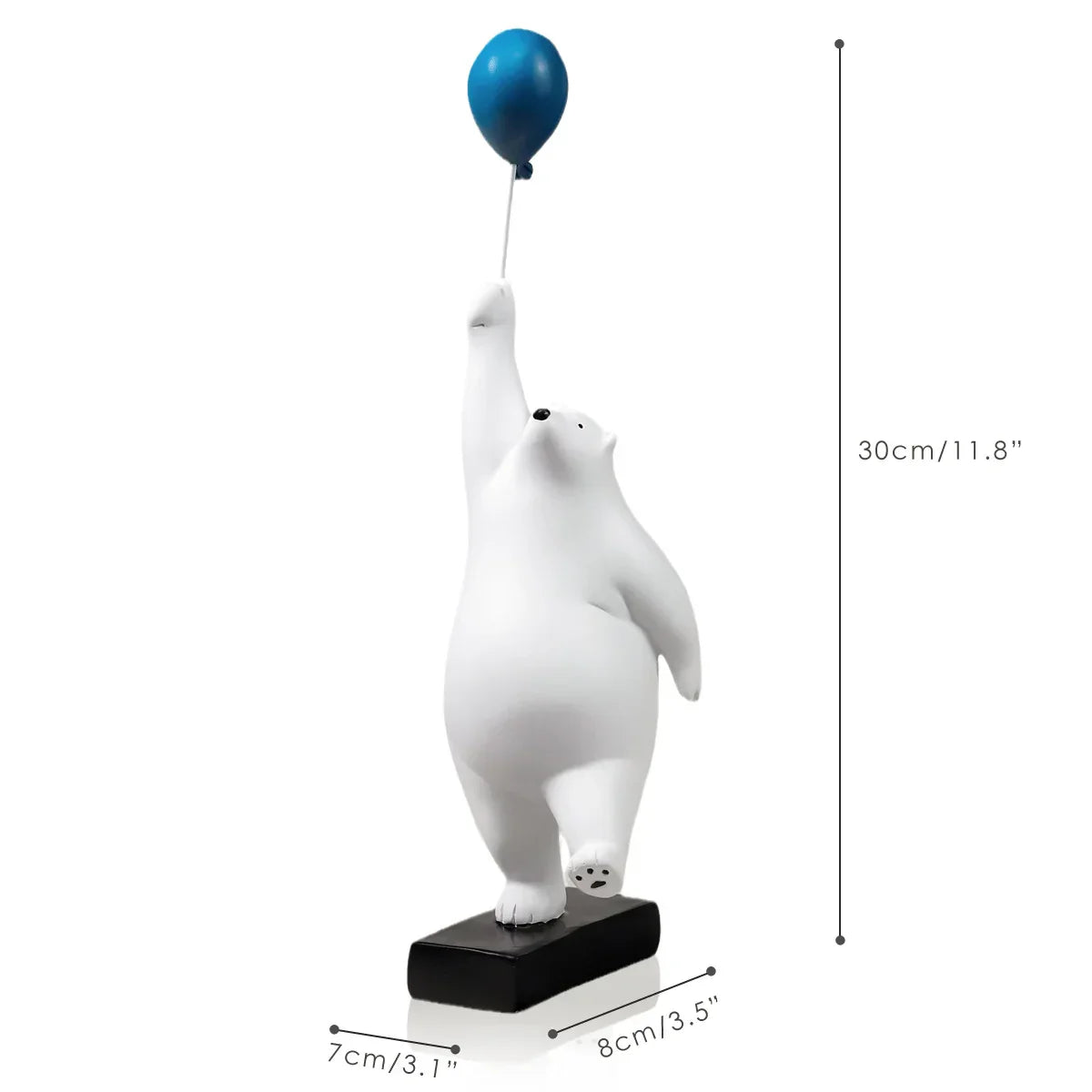 DecorBites™ Flying Bear Balloon Figurines: Modern Home Wall Decoration & Gift