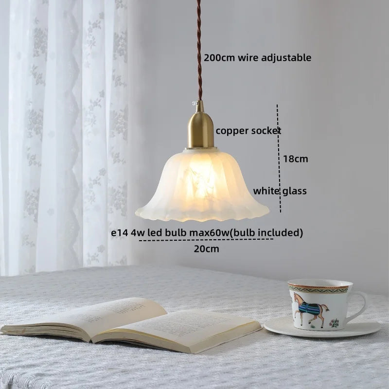 DecorBites™ Clear Glass LED Copper Chandelier Pendant Light for Modern Home Decor.