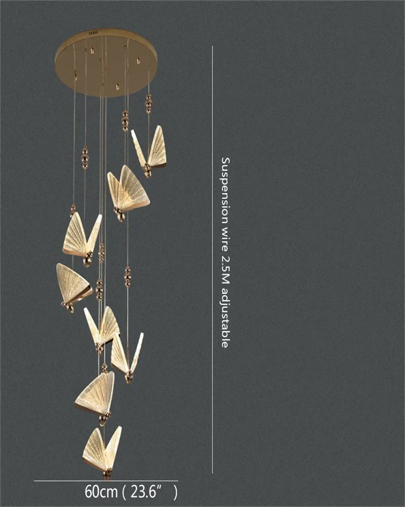 DecorBites™ Butterfly LED Chandelier: Modern Hanging Light for Home, Bedroom, Coffee Store & More