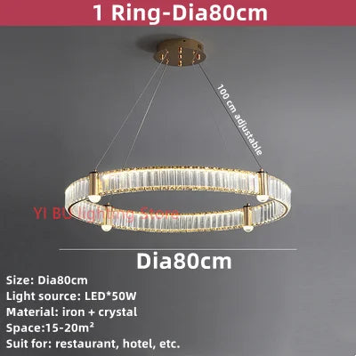 DecorBites™ Crystal Ceiling Chandelier LED Indoor Lighting for Living Room Bedroom Study