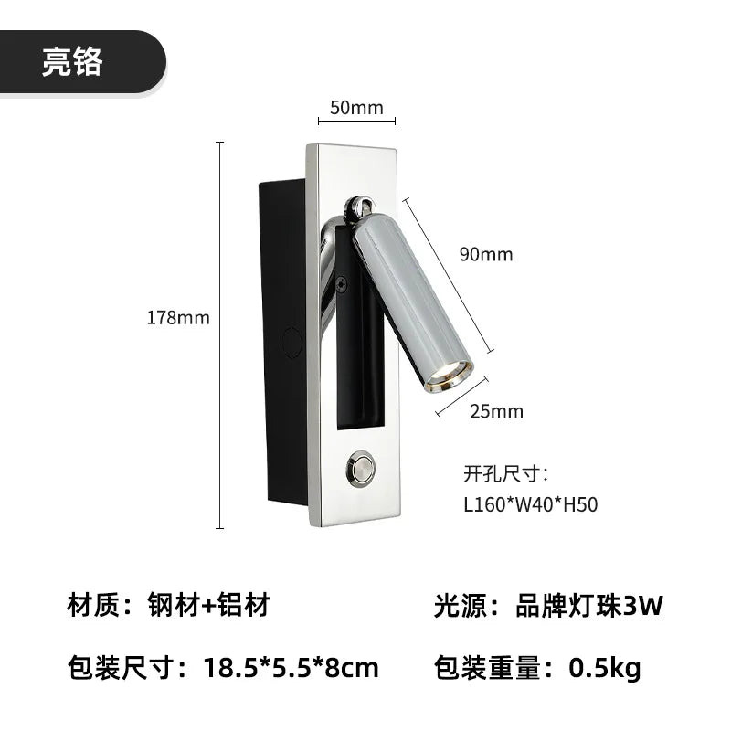 DecorBites™ 3W LED Mounted Headboard Wall Light for Bedroom and Hotel