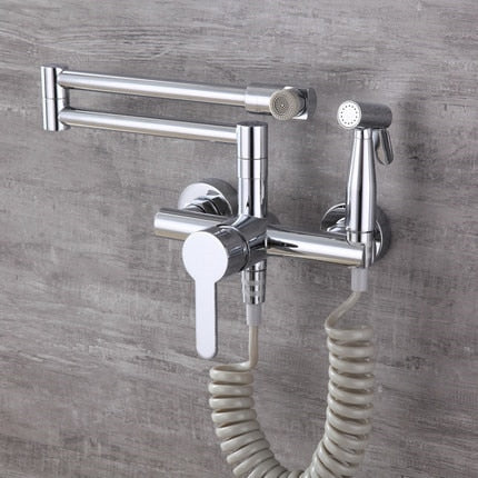 Saria - Wall Mounted Nordic Pot Filler Faucet Kitchen Faucet with Sprayer